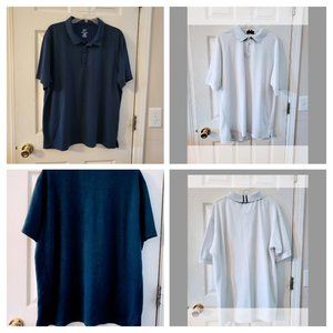 TERRIFIC EUC TWO POLO BUNDLE of Navy & White in Sz XL ProLine/George (sharp!)